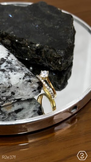 SOLITAIRE PAVÉ OR JAUNE